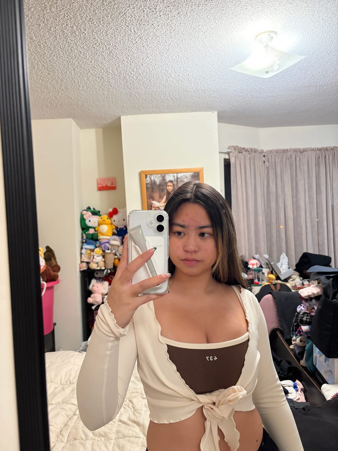 Customer photo review of The Wrap Top / Cream