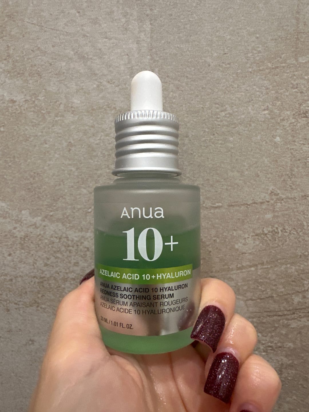Customer photo review of Serums ar azelaīnskābi Anua Azelaic Acid 10 Hyaluron Redness Soothing Serum