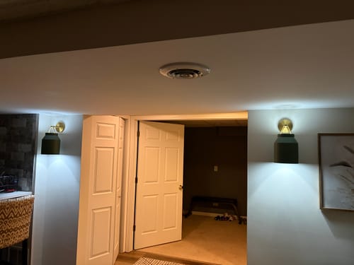 Customer photo review of Mid-Century 1-Light Hanging Jar Shade Wall Sconce