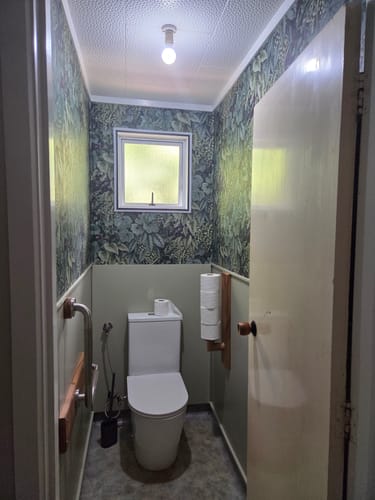 Customer photo review of Cascading Garden Wallpaper - Navy - Last 23 Rolls Arriving Feb 2026