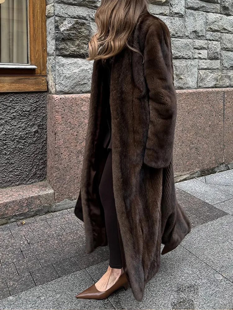 Customer photo review of Suzy Faux Fur Maxi Coat