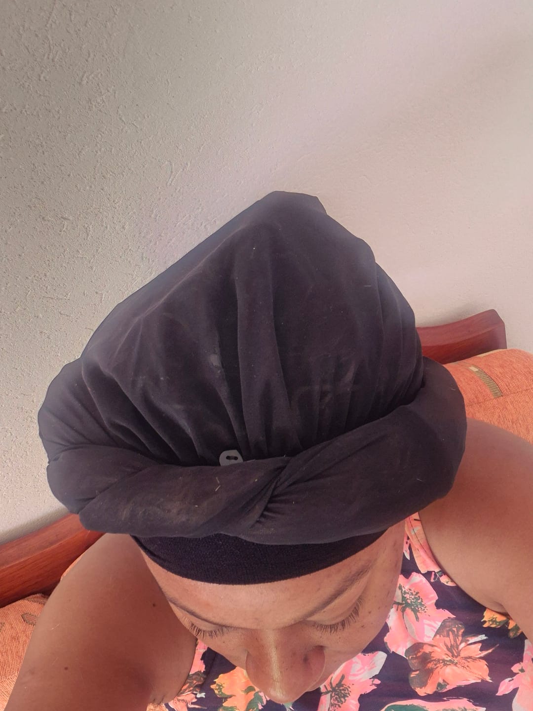 Customer photo review of Pantyhose Bonnet for Sleeping