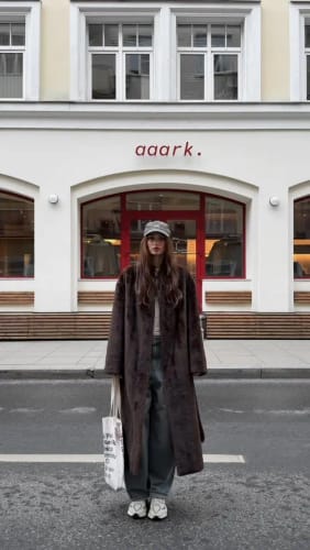 Customer photo review of Suzy Faux Fur Maxi Coat