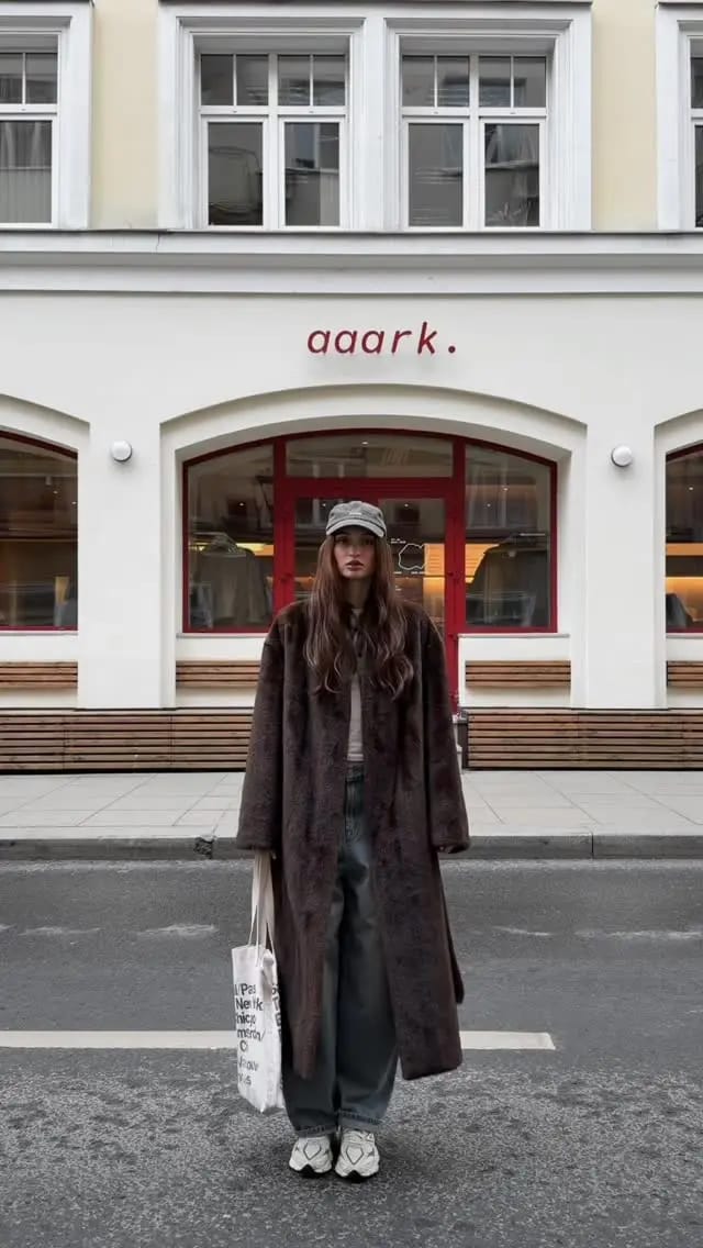 Customer photo review of Suzy Faux Fur Maxi Coat