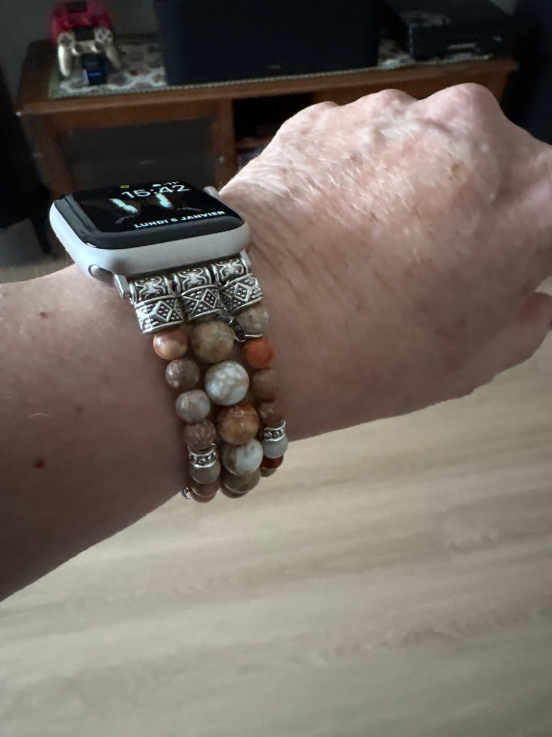 Customer photo review of Imperial Earth Jasper Apple Watch Strap