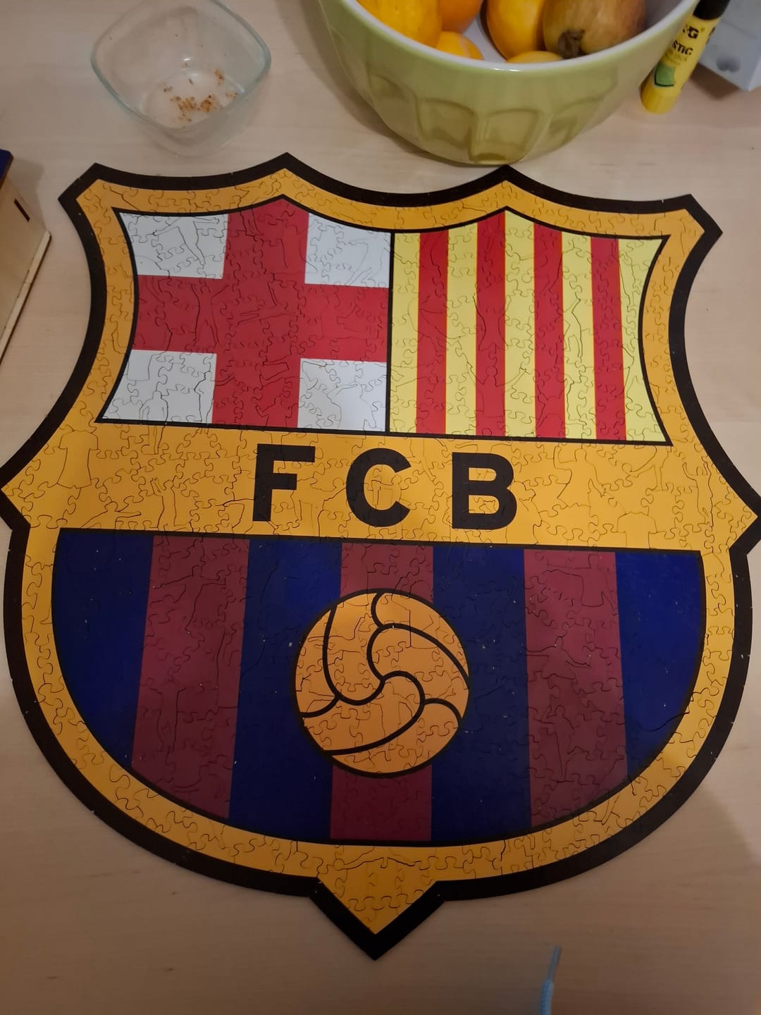 Customer photo review of FC Barcelona® Logo - Wooden Puzzle