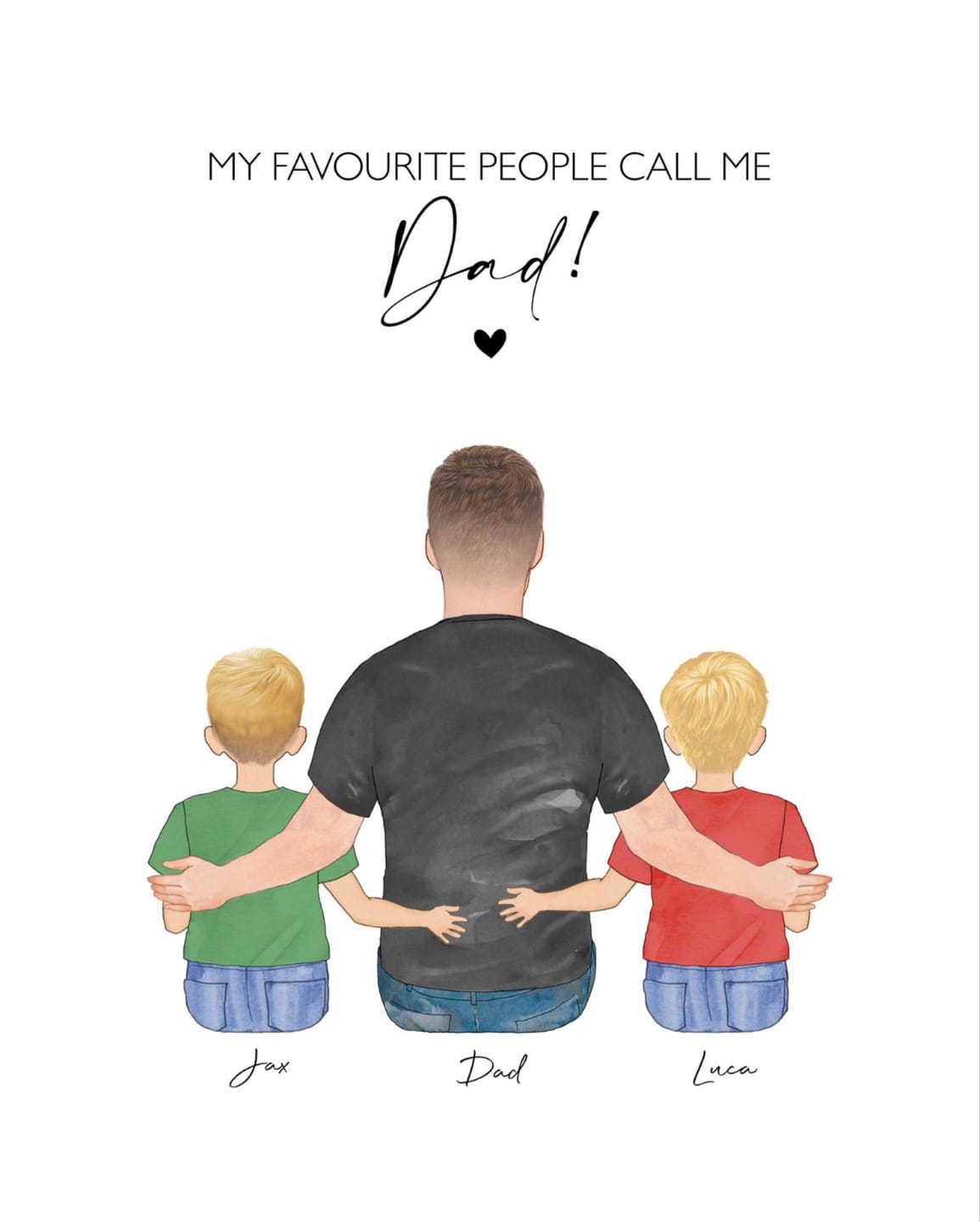 Customer photo review of Custom Family Portrait - Personalized Gift for Dad