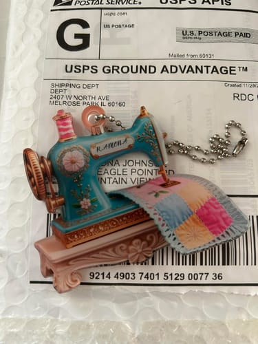 Customer photo review of Sewing Machine Quilter Personalized Christmas Acrylic Ornament - Seamstress Gift