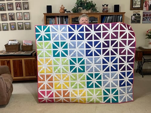 Customer photo review of Apple Cider: Sunflower Precut Sew-Ready Quilt Kit Featuring Sunflower Whispers by Riley Blake