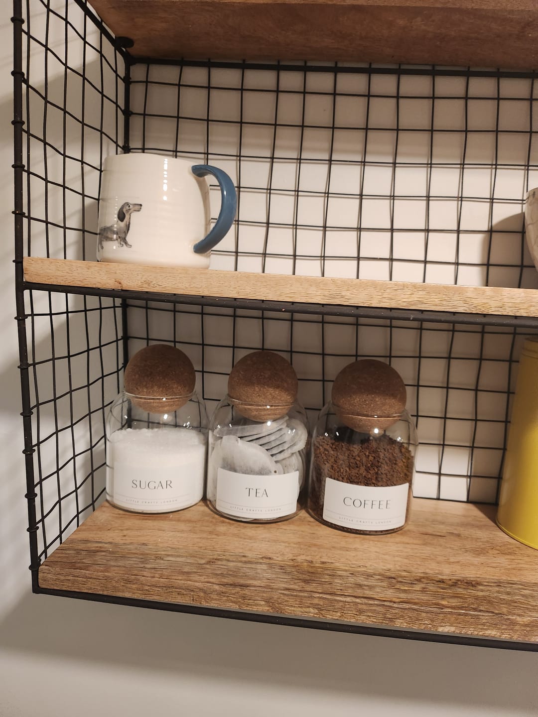 Customer photo review of Set of 3 Cork Ball Glass Jars - Tea, Coffee and Sugar 500ml