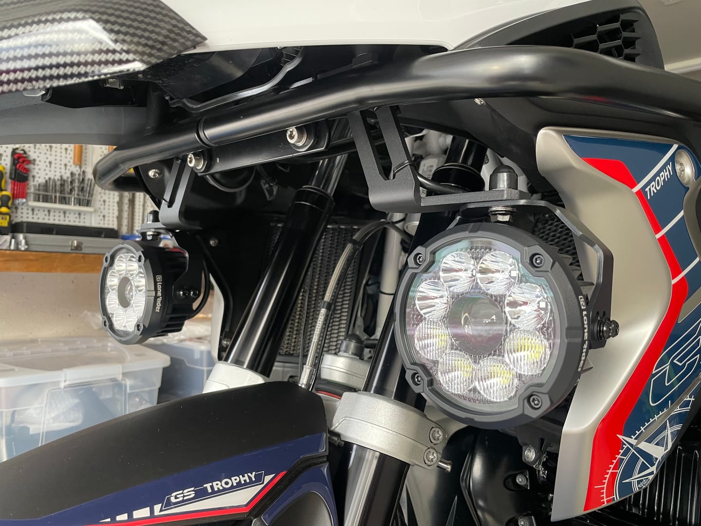 Customer photo review of Under Nose Mount for Motorcycle Lights