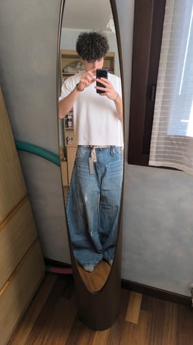 Customer photo review of Curved Denim Jeans