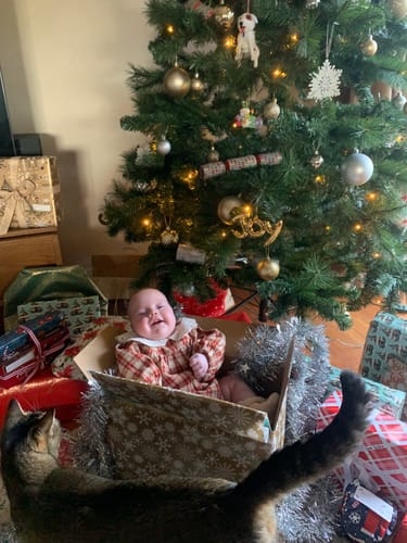 Customer photo review of Heidi Romper || Red Plaid