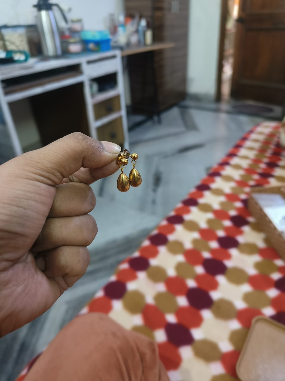 Customer photo review of Tear Drop Earrings