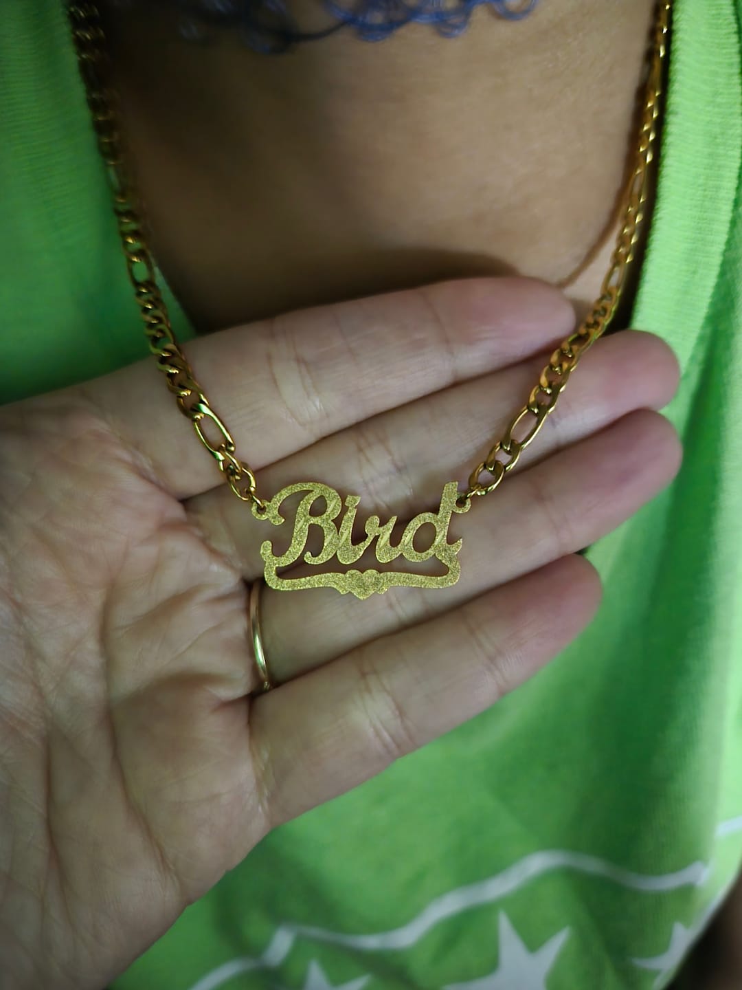 Customer photo review of Kids Diamond Cut Heart Name Necklace