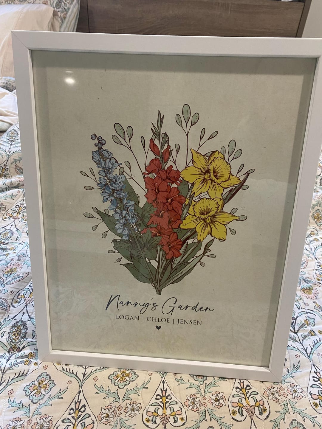 Customer photo review of Mom's Garden Birth Flower Print - Digital / Canvas