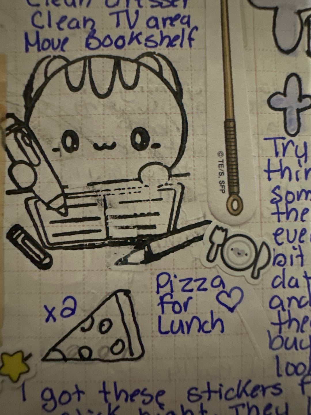 Customer photo review of Tiny Icons - Meal Time Planner Stickers