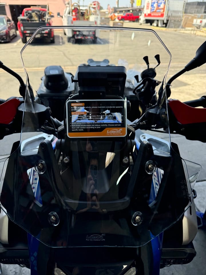 Customer photo review of LOBOO Touring Windshield for BMW R1300GS / Adventure (2024+) - Hardened PC Impact-Resistant Screen