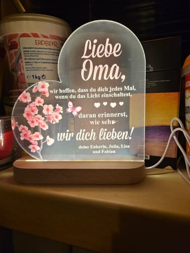 Customer photo review of Erinnerungslicht für Oma