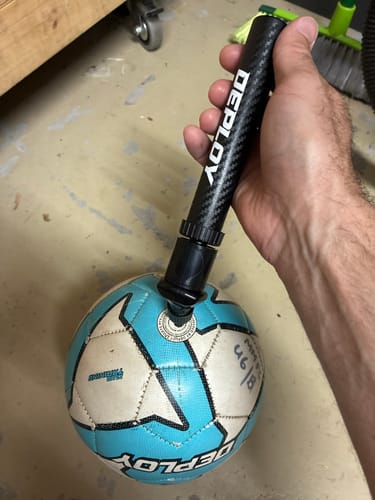 Customer photo review of 6" Double Action Carbon Fibre Ball Pump