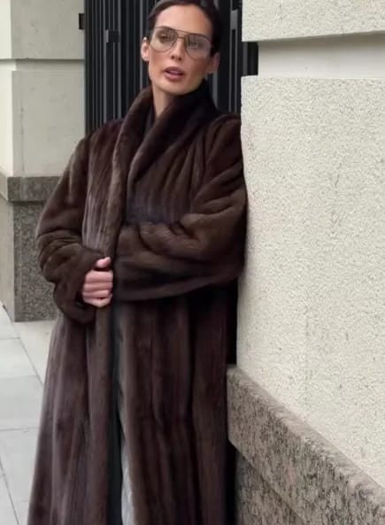 Customer photo review of Suzy Faux Fur Maxi Coat