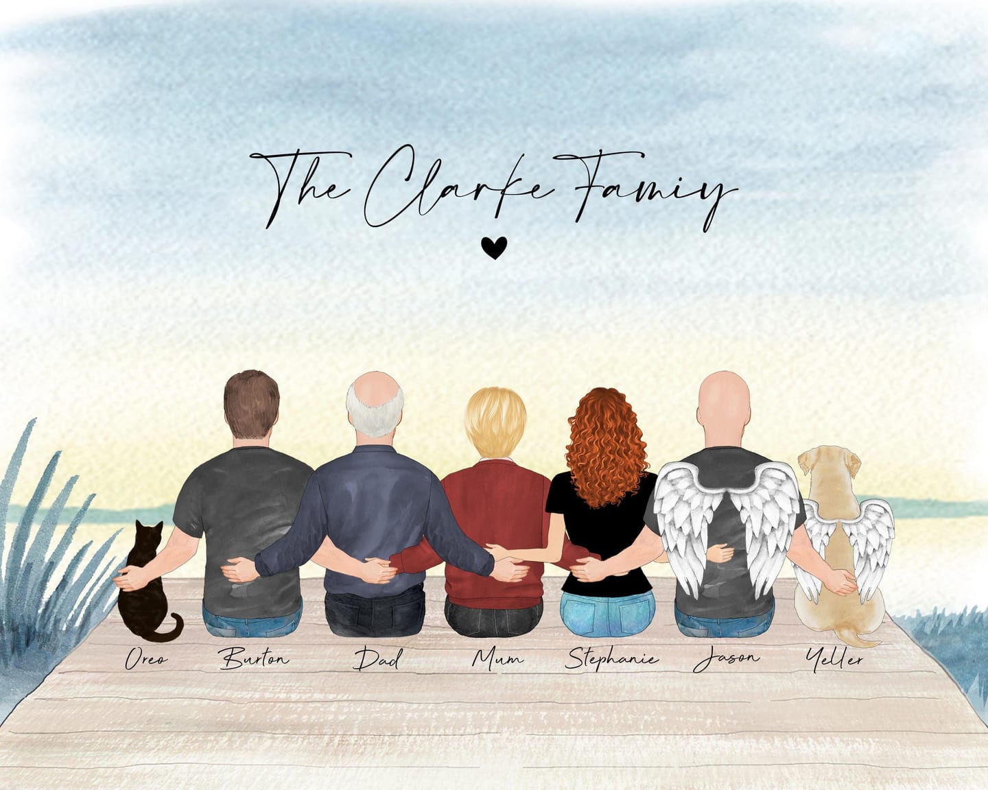 Customer photo review of Custom Family Portrait with Pets & Kids - Our Family Name