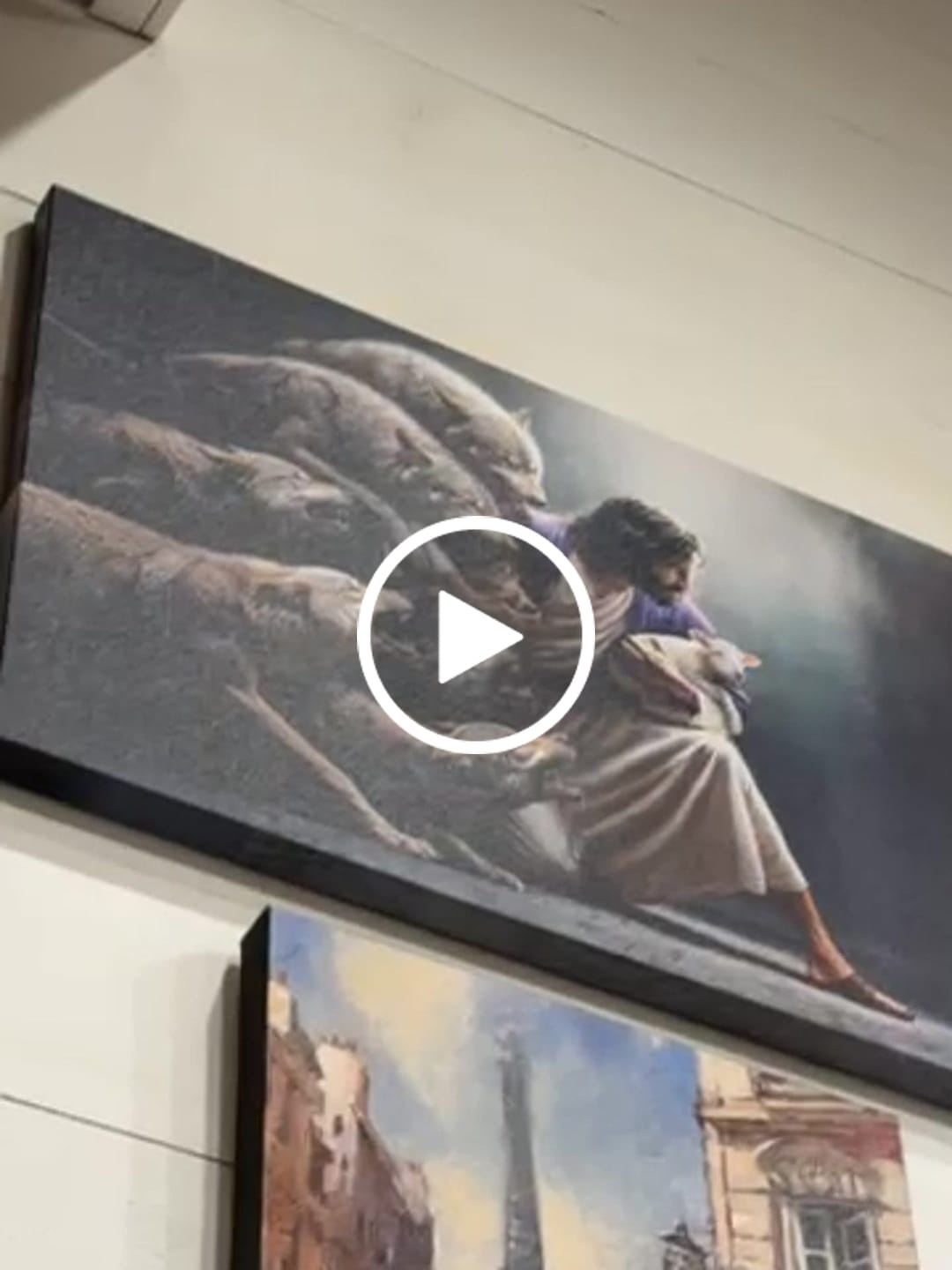 Customer video review of Jesus Protects The Lamb From Wolves Wall Art Canvas