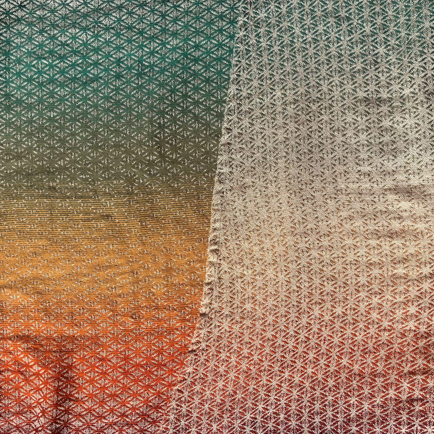 Customer photo review of Seed of Life Sunrise Woven Baby Wrap