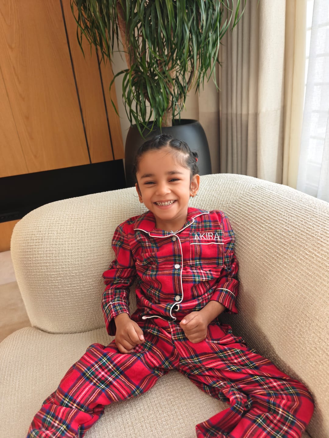 Customer photo review of Red Flannel Night Suit