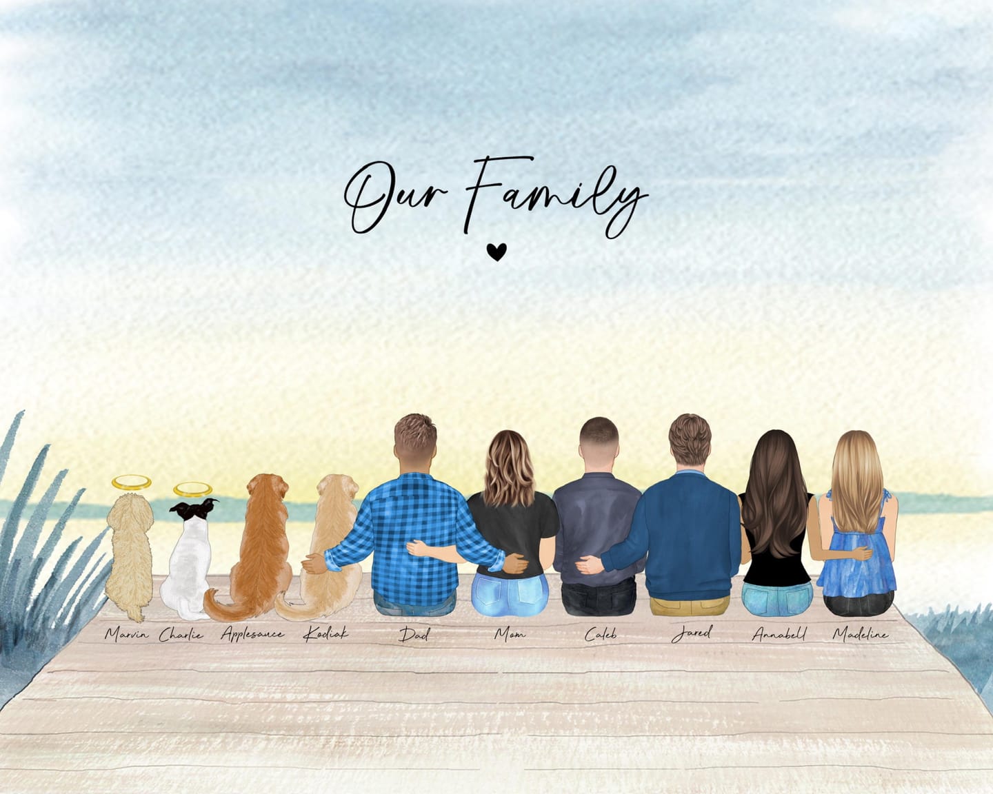 Customer photo review of Custom Family Portrait Print at the Beach - “This is Us”