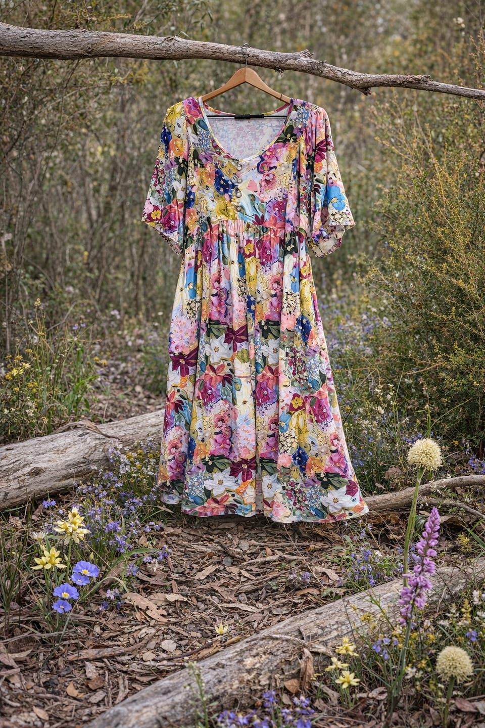 Customer photo review of Zandra Midi Dress in Pink Multi