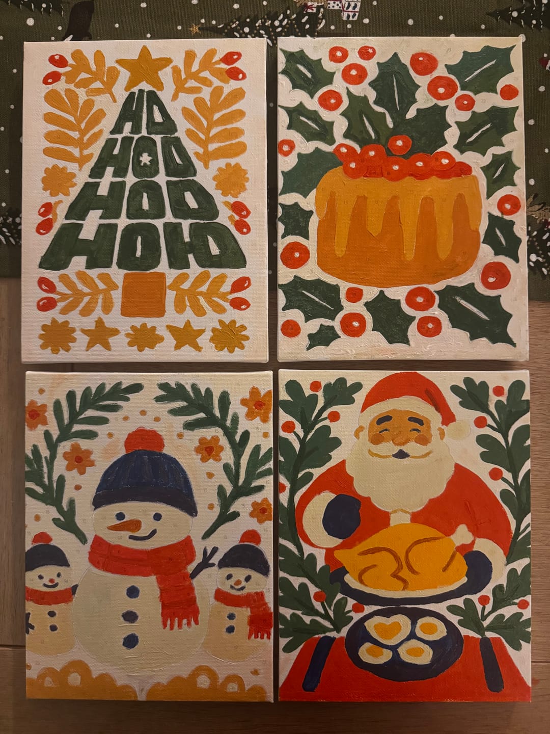 Customer photo review of 6 Mini Paintings - Beautiful Christmas Set