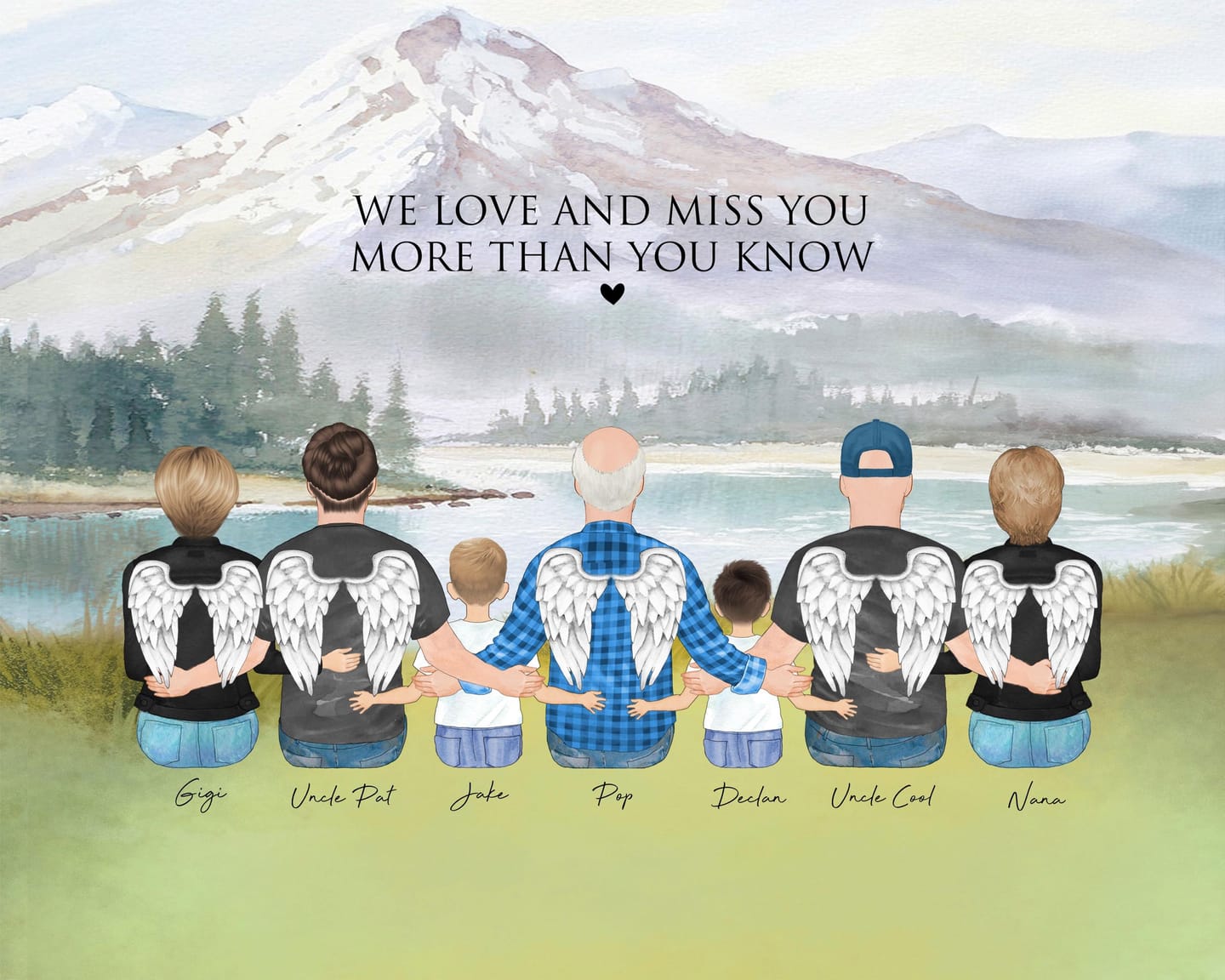 Customer photo review of Custom Fathers Day Gift from Daughter Son Wife, Family park picnic print, Camping wall art decor, Dad Birthday Gift, Family & Dogs Portrait