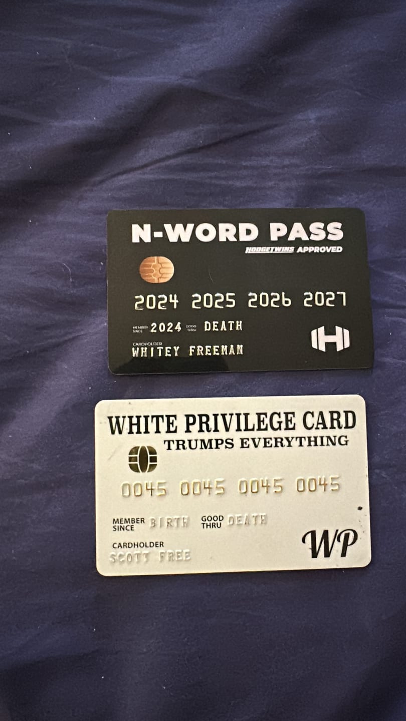 Customer photo review of N-Word Pass Card
