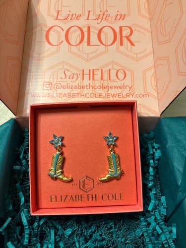 Customer photo review of These Boots Were Made For Walking Earrings