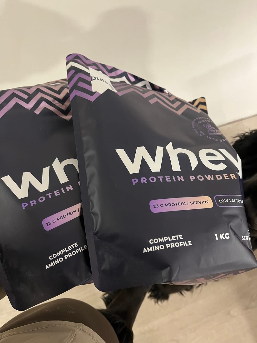 Customer photo review of WHEY Protein Blueberry Cheesecake 1 kg