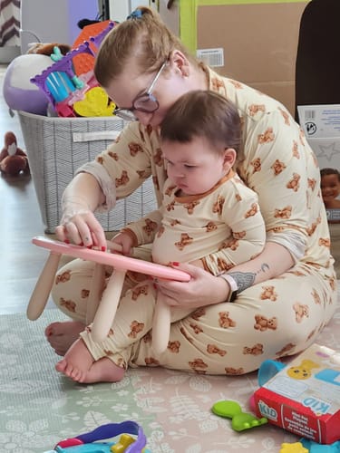 Customer photo review of Kids Teddy Bear Long Sleeve Pajama Shirt