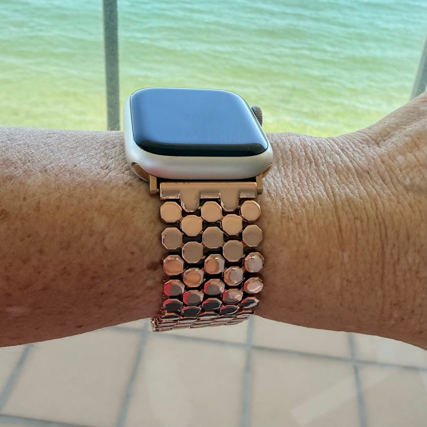 Customer photo review of ElysianSteel Elegance Apple Watch Band for Women
