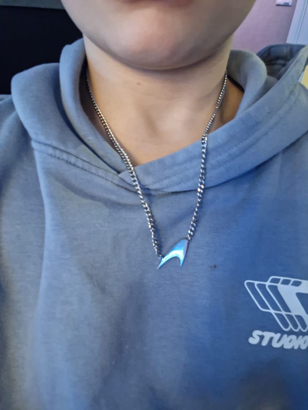 Customer photo review of Swoosh Necklace