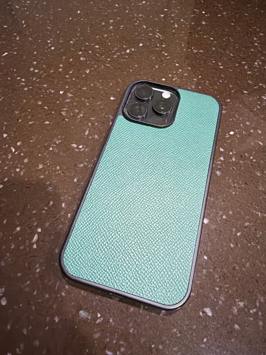 Customer photo review of Genunie Epsom Leather Premium iPhone Case