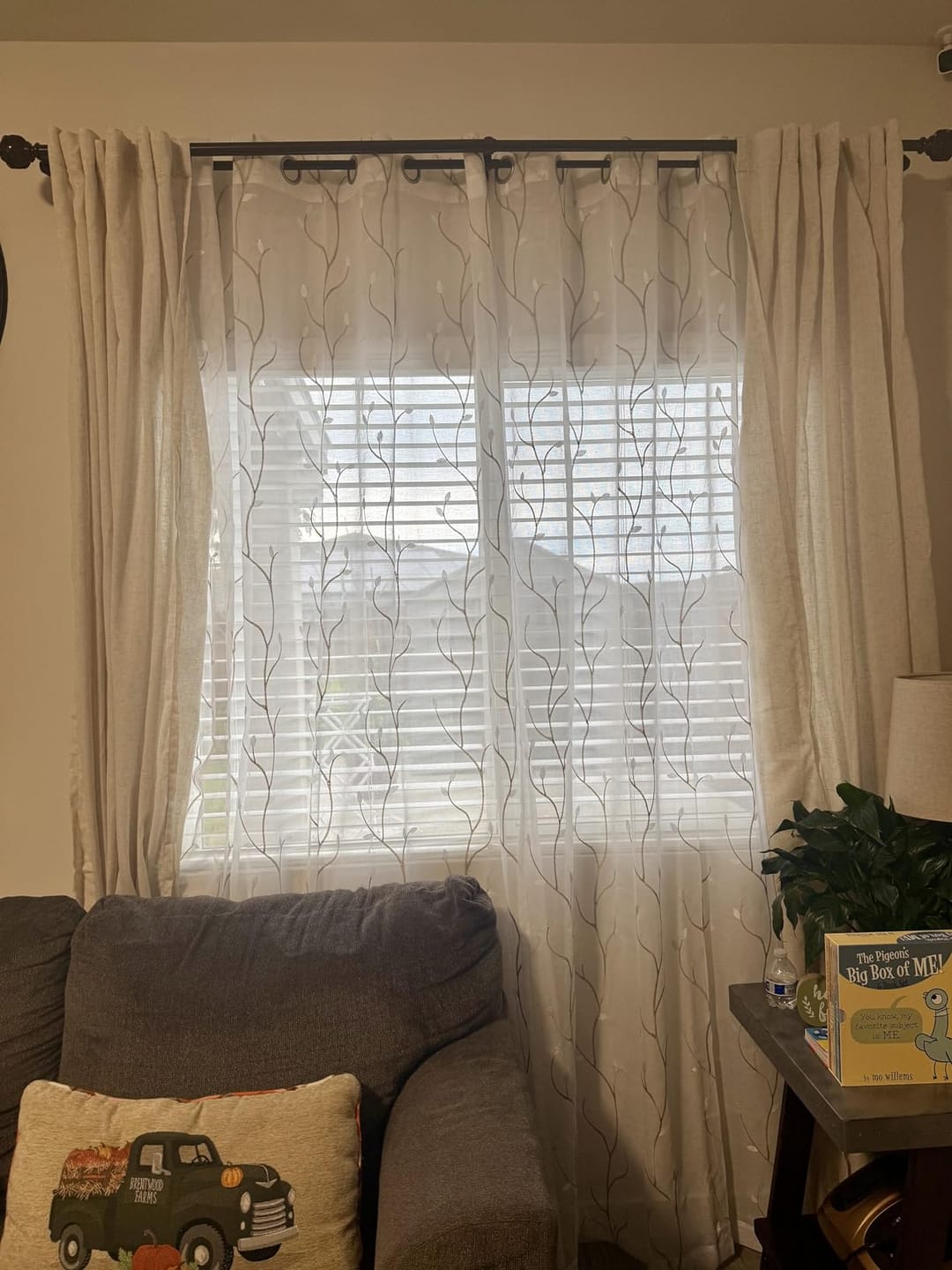 Customer photo review of Leaf Embroidered Sheer Curtains