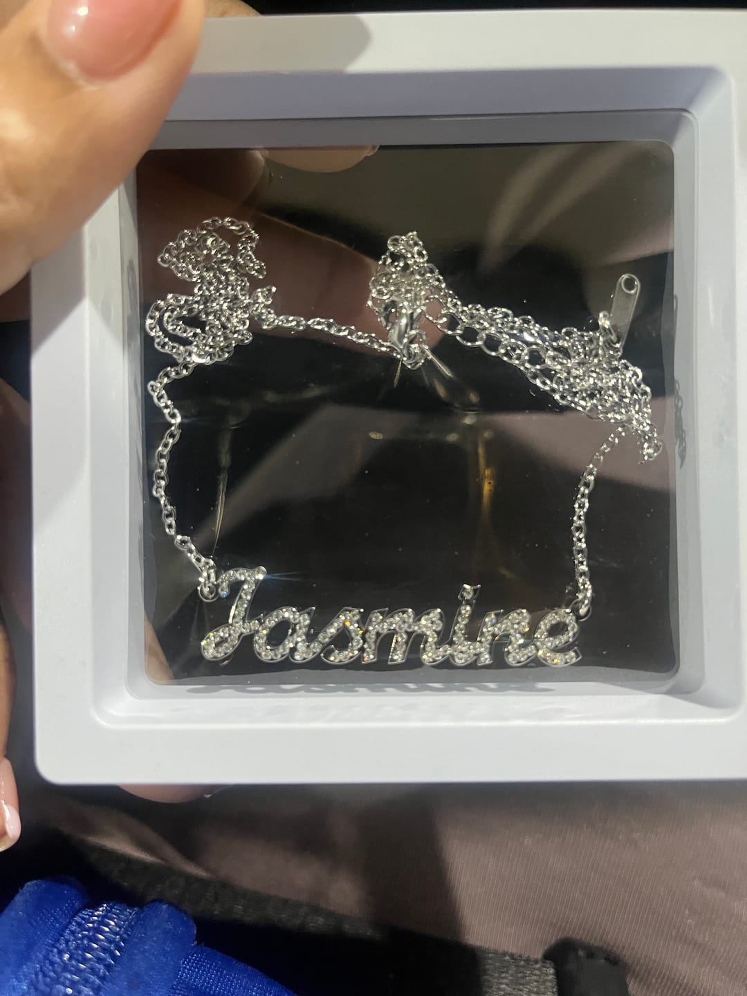 Customer photo review of Iced Name Necklace