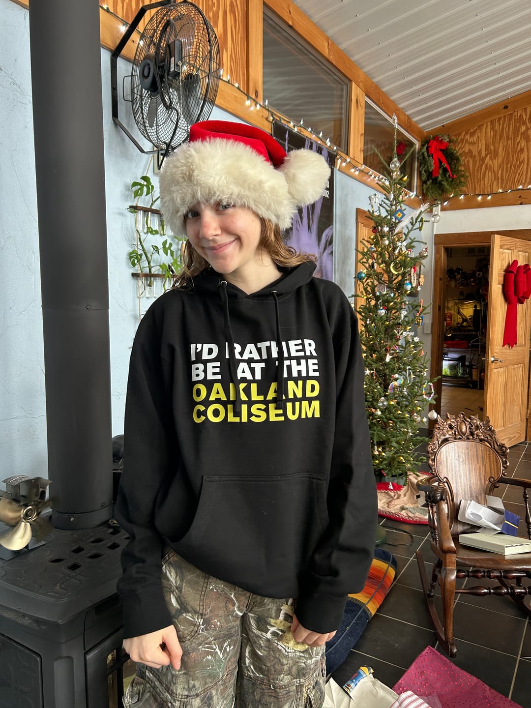 Customer photo review of I’d Rather Be At The Oakland Coliseum Hoodie