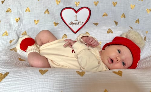 Customer photo review of Luna + Luca Little Love Romper