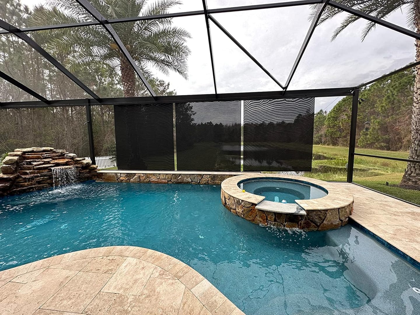 Customer photo review of Bringnox Motorized Outdoor Shades 5% Openness
