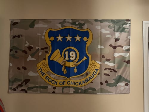 Customer photo review of U.S. Army 19th Infantry Regiment Multicam Flag