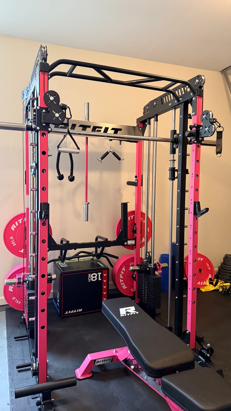 Customer photo review of RitFit Pink M1 PRO Multi-Functional Smith Machine Home Gym Package
