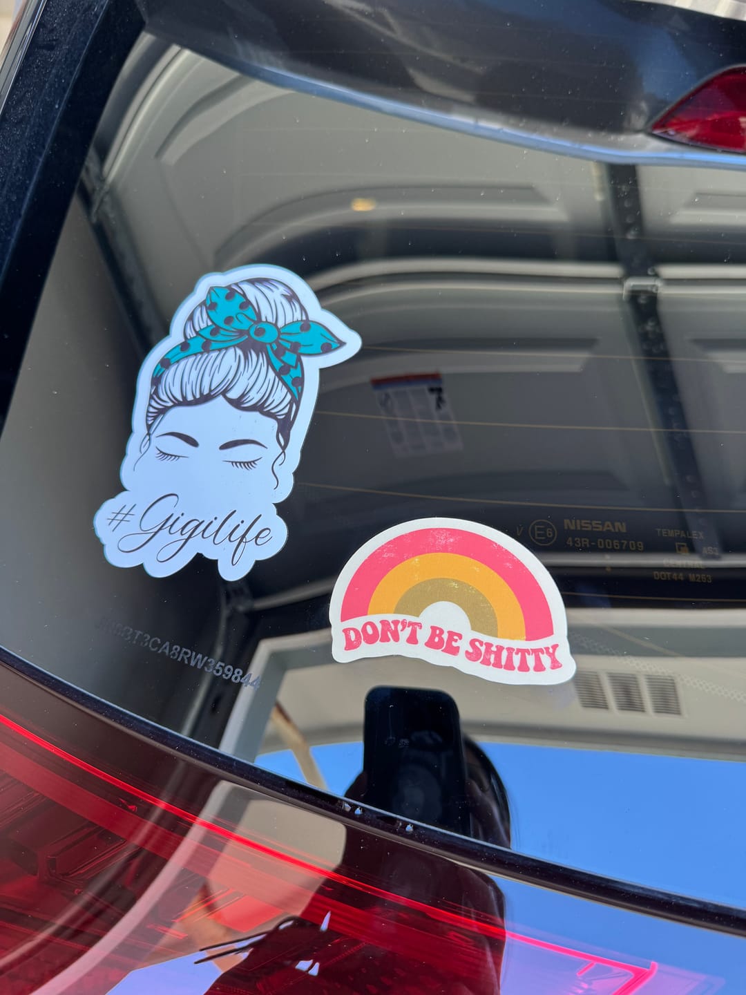 Customer photo review of Don't Be Shitty Rainbow Sticker