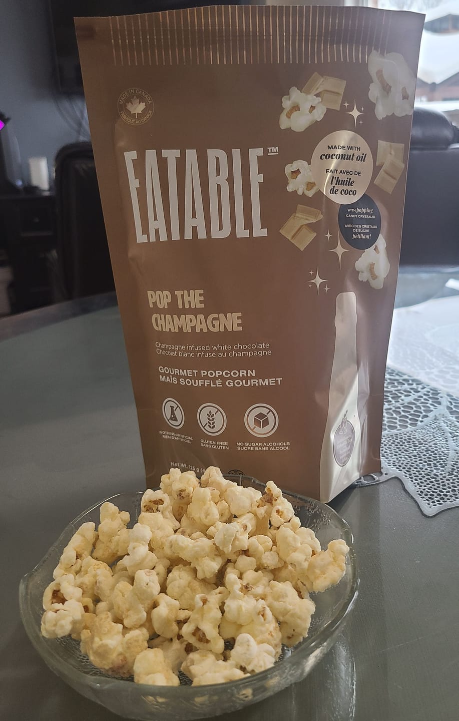 Customer photo review of Pop the Champagne (125g) - White Chocolate "Popping" Kettle Corn