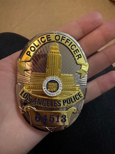 Customer photo review of LAPD Los Angeles Police Office Badge Customizable Number